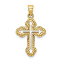 14k Cut-out Budded Cross Charm, 25 x 16 mm