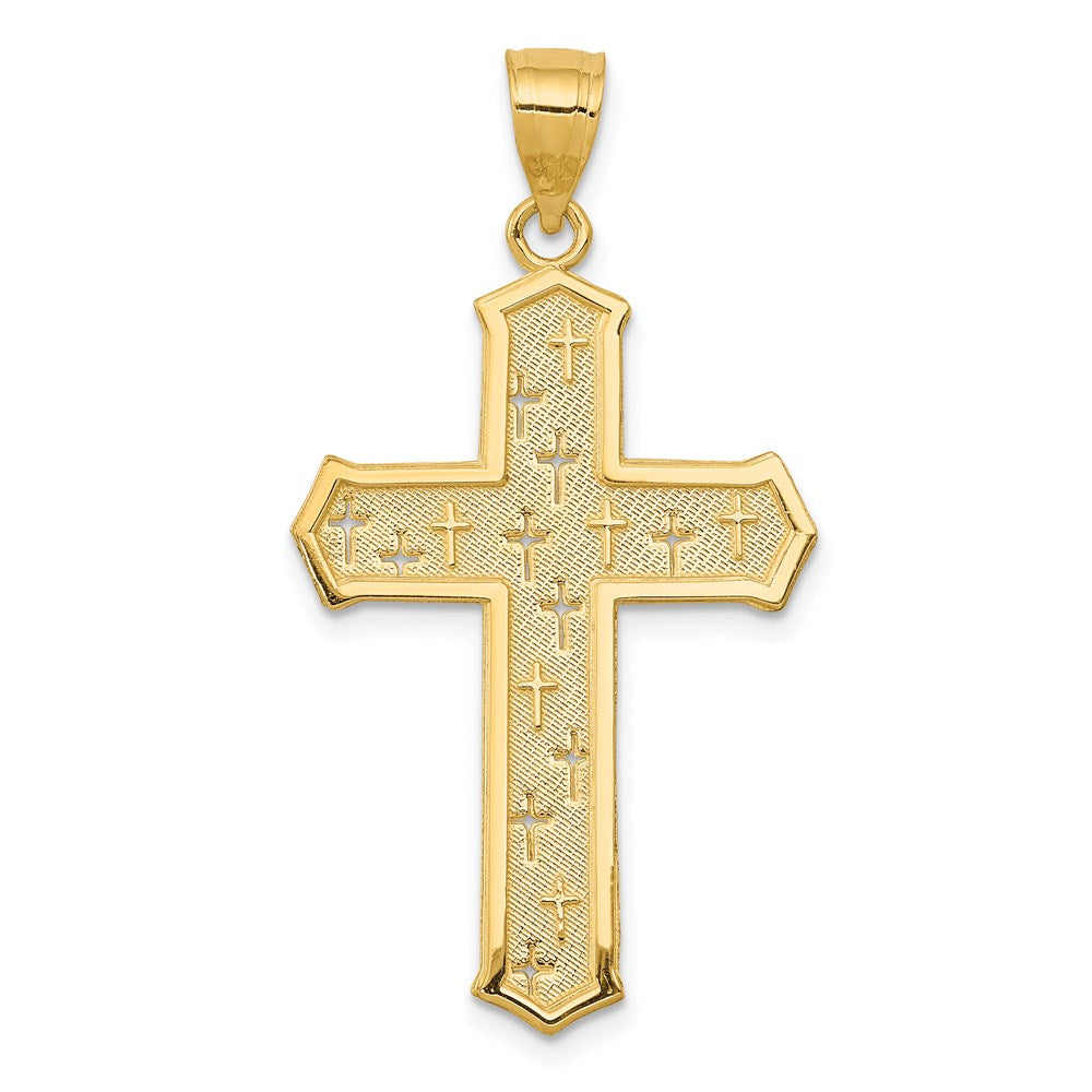14k Passion Cross Pendant, 34 x 19 mm