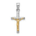 14k Two-tone Hollow Crucifix Charm, 26 x 12 mm, 0.51 g