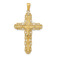14k Filigree Crucifix Pendant, 44 x 24 mm
