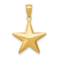 14k Polished 3-D Star Pendant, 23 x 17 mm