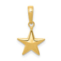 14k Small Polished 3-D Star Charm, 17 x 11 mm