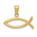 14k Ichthus Fish Pendant, 16 x 22 mm