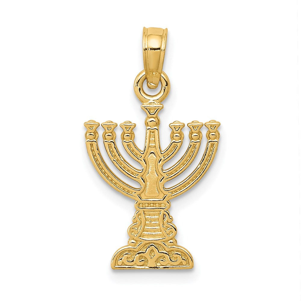 14k Menorah Pendant, 22 x 12 mm