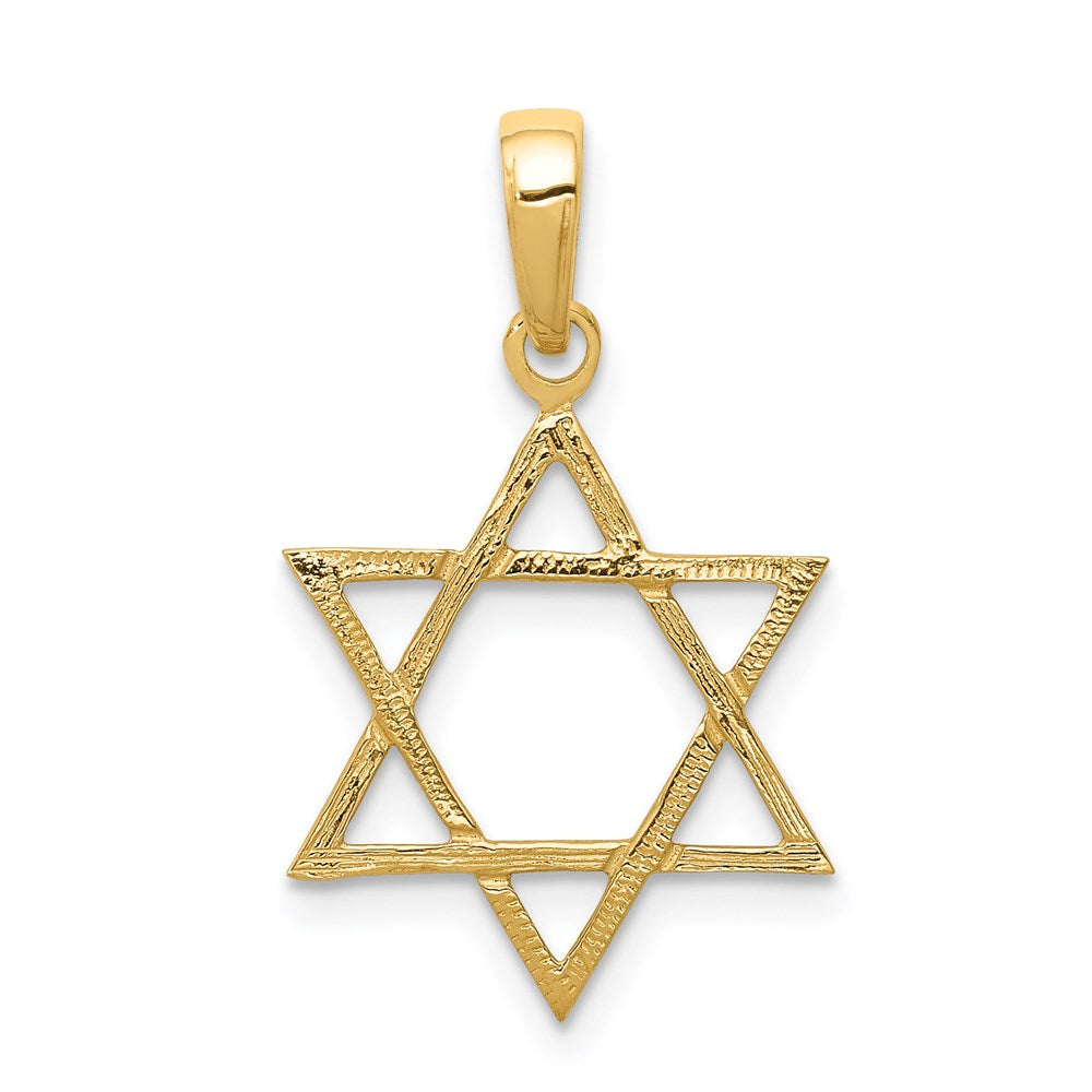 14k Star of David Pendant, 24 x 15 mm, 0.62 g