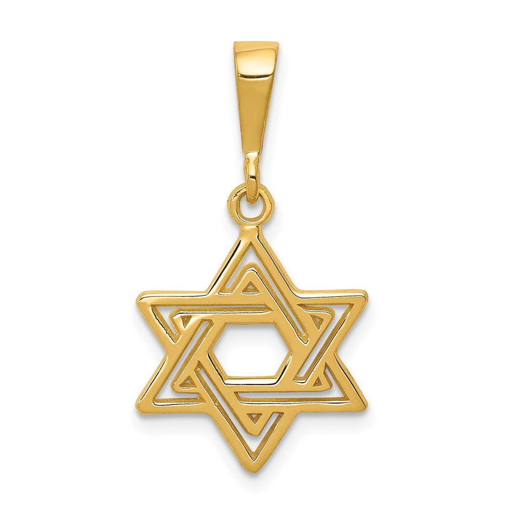 14K Star of David Charm, 24 x 15 mm