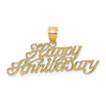 14K Polished HAPPY ANNIVERSARY Charm, 15.9 x 29.9 mm