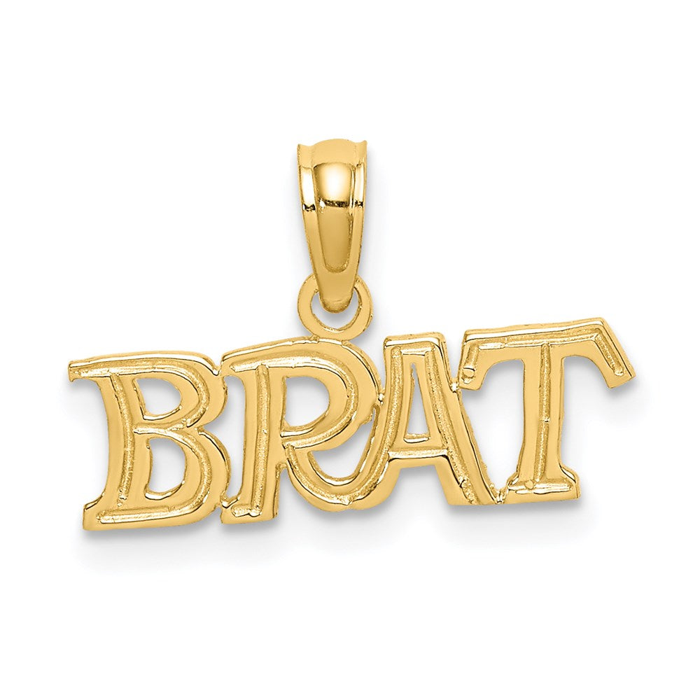 14K Polished BRAT Charm, 5.95 x 18.9 mm