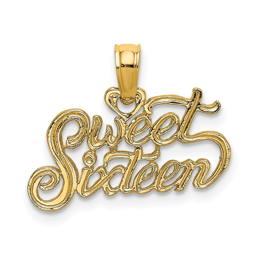 14K SWEET SIXTEEN Charm, 13.15 x 17.4 mm