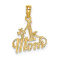 14K Polished #1 MOM Pendant, 15.1 x 13.4 mm