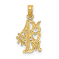 14K #1 MOM Charm, 19.7 x 10.2 mm