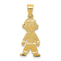 14k Boy Charm, 25 x 10 mm