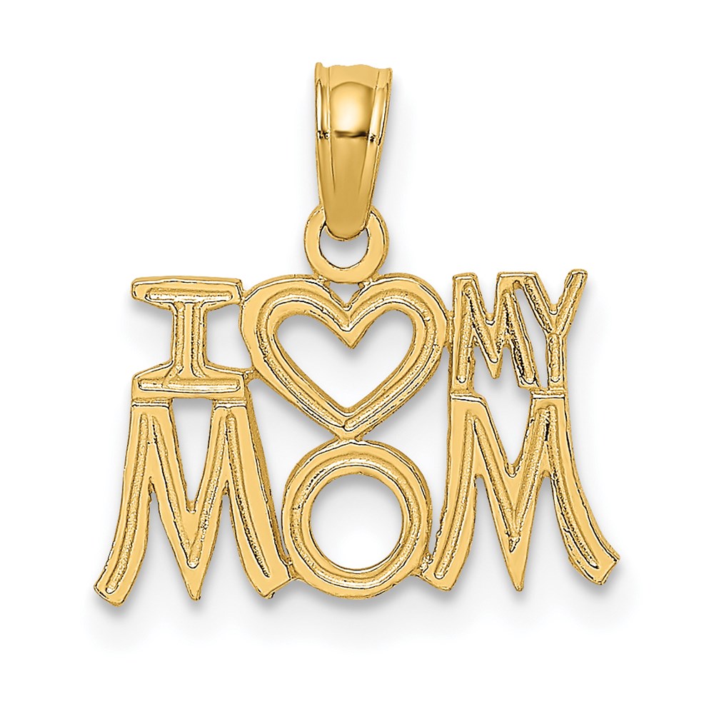 14K I HEART MY MOM Charm, 13.2 x 14.9 mm