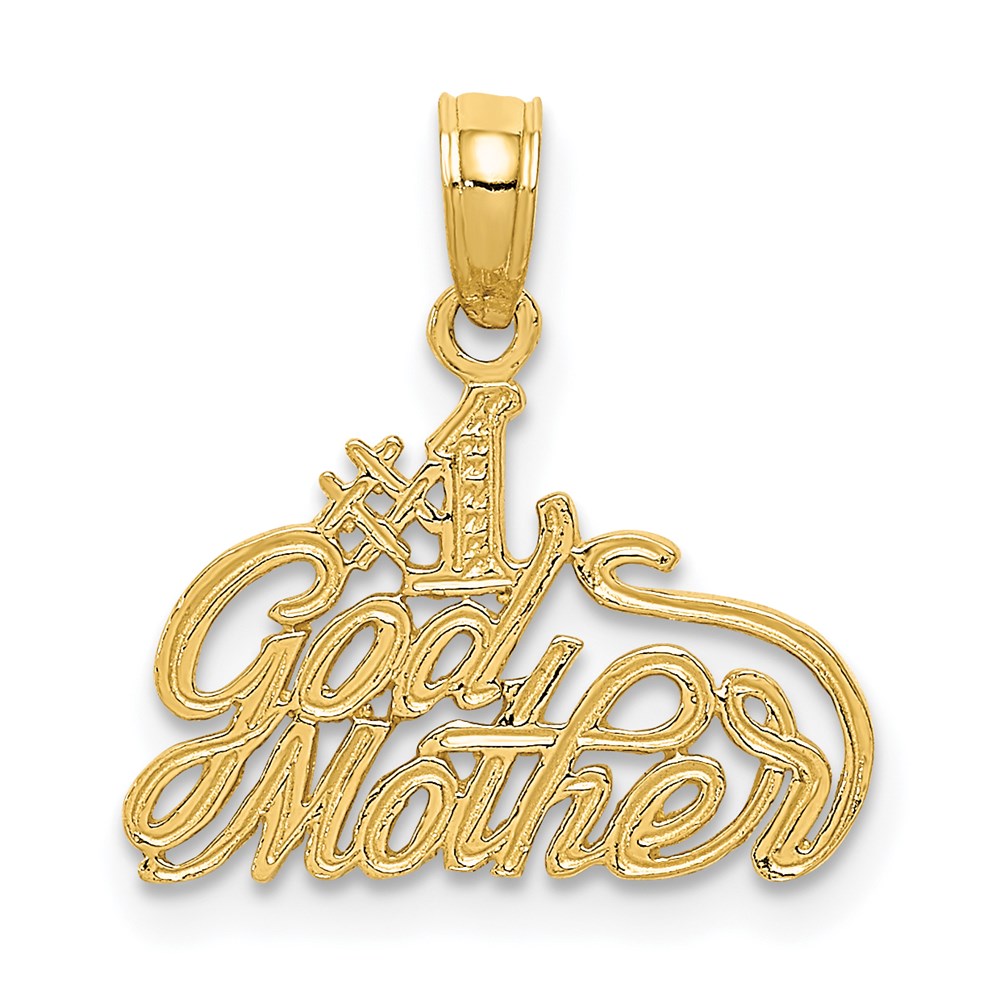 14K #1 GODMOTHER Pendant, 17 x 15 mm