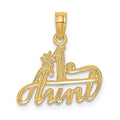 14K #1 AUNT Charm, 14.8 x 16.2 mm
