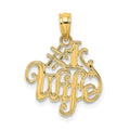 14K #1 WIFE Charm, 20.2 x 15.8 mm