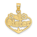 14K #1 SISTER in Heart Charm, 18.9 x 18.7 mm