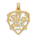 14K BIG SIS in Heart Charm, 20.6 x 16.9 mm