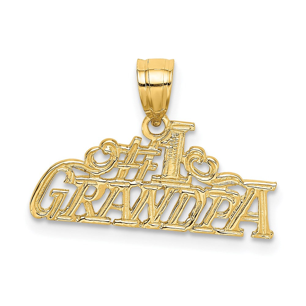 14k #1 GRANDPA Charm, 13.2 x 21.6 mm