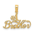 14K #1 BROTHER Charm, 15.2 x 19.95 mm