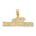 14K #1 PRINCESS with Crown Charm, 13 x 27 mm