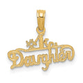 14K #1 DAUGHTER Charm, 13.1 x 16.8 mm