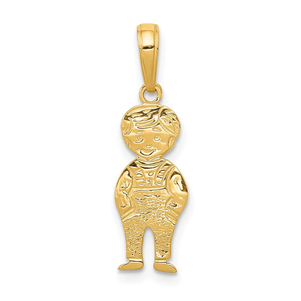 14K Boy with Hands in Pocket Pendant, 22 x 8 mm