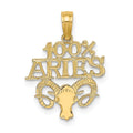 14K 100% ARIES Zodiac Charm, 19 x 14.6 mm