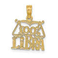 14K 100% LIBRA Zodiac Charm, 15.4 x 12.8 mm