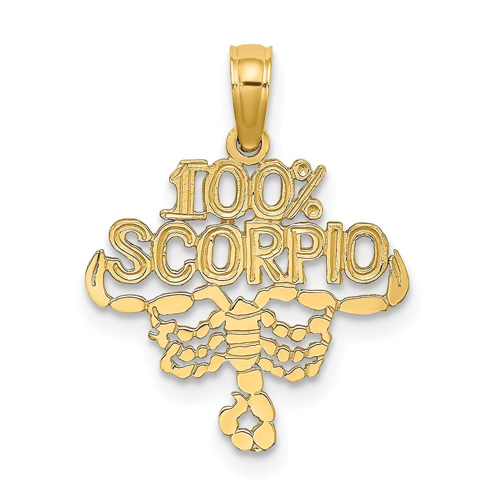 14K 100% SCORPIO Zodiac Charm, 18.7 x 16.15 mm