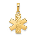 14K Paramedic/EMT Symbol Pendant, 21 x 13 mm