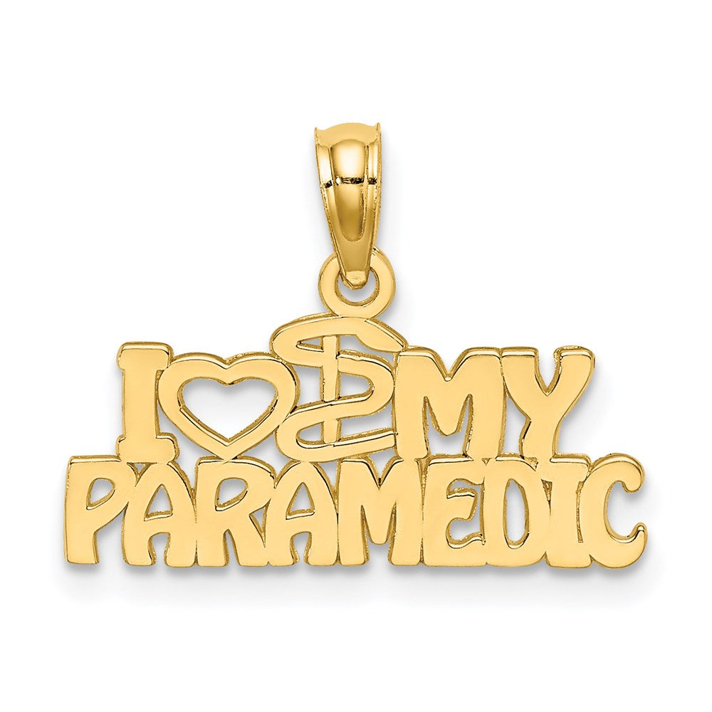 14K I HEART MY PARAMEDIC Charm, 8.8 x 20.3 mm