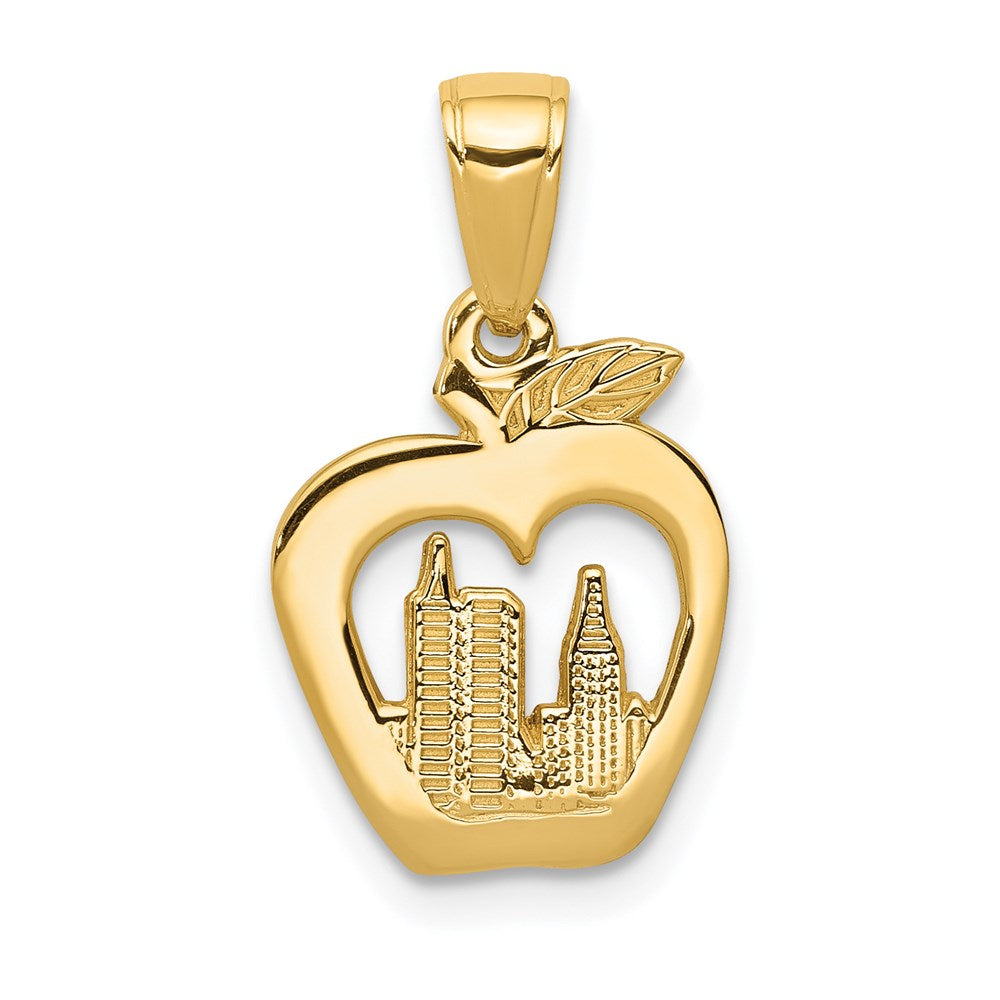 14K New York Skyline in Apple Pendant, 19 x 12 mm