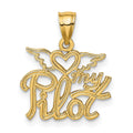 14K HEART MY PILOT Charm, 12.53 x 15.65 mm