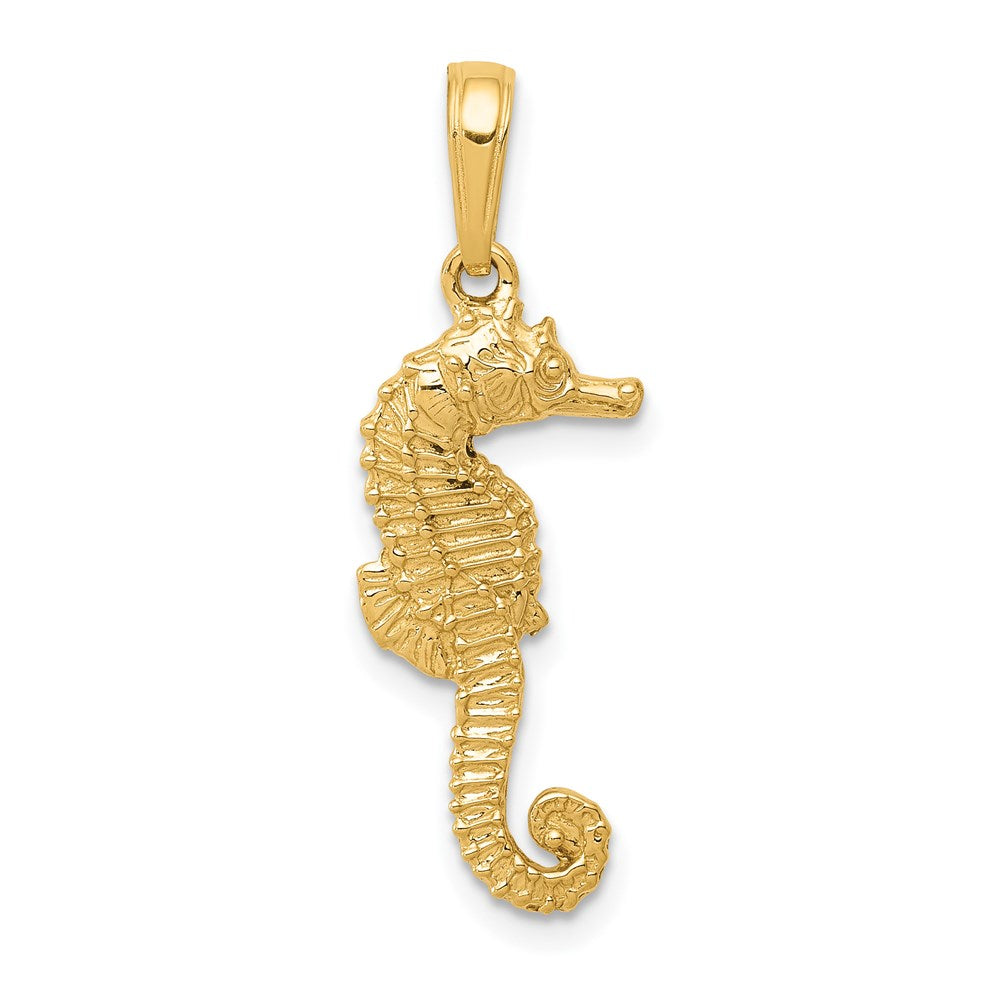 14K Seahorse Pendant, 26 x 9 mm