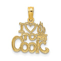 14K I HEART TO COOK Charm, 11.95 x 14.1 mm