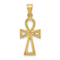 14k Ankh Cross Charm, 27 x 14 mm