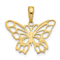 14K Butterfly Cut-out Pendant, 17 x 20 mm