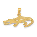 14K Textured Alligator Pendant, 14 x 22.5 mm