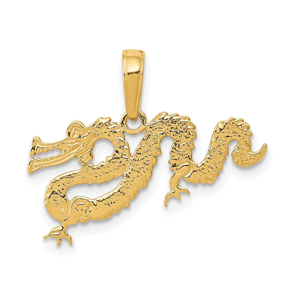 14K Dragon Pendant, 14.5 x 23 mm
