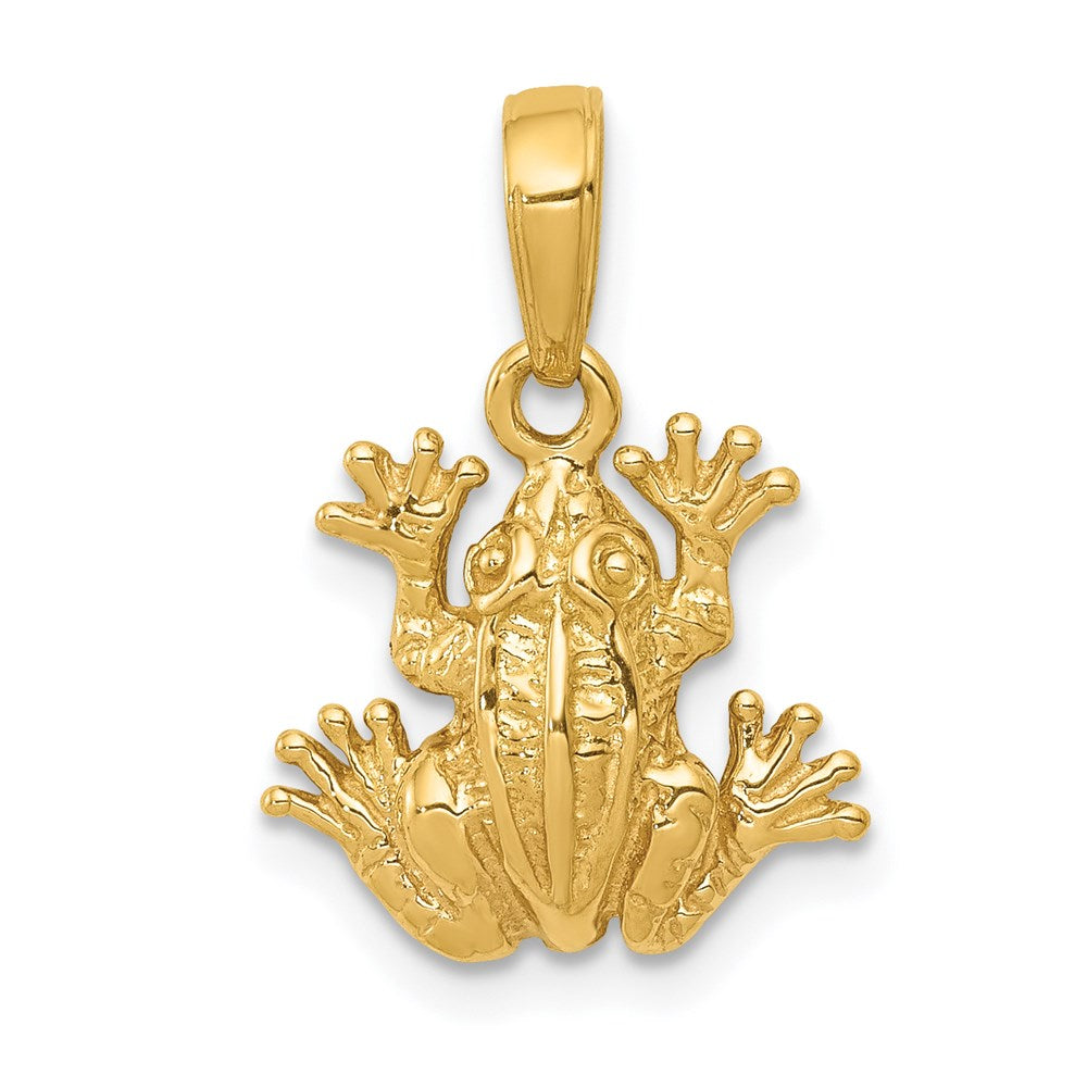 14K 2-D Frog Pendant, 18 x 13.5 mm