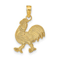 14K Rooster Pendant, 20 x 12.5 mm