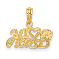 14K I HEART HORSES Charm, 11.5 x 16.2 mm