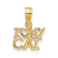 14k I HEART MY CAT Charm, 11 x 10 mm