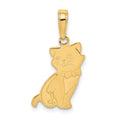 14K Sitting Cat Pendant, 21 x 10 mm