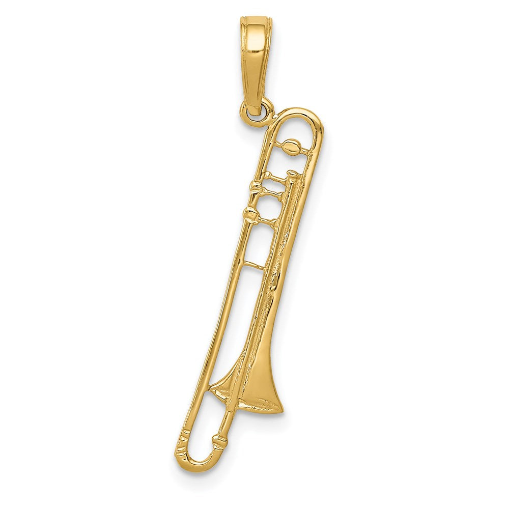 14K Trombone Pendant, 30 x 8 mm
