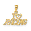 14K I HEART RACING Charm, 8.5 x 16.95 mm