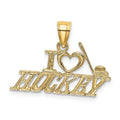 14K I HEART HOCKEY Charm, 11.6 x 21.6 mm