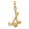 14K 3-D Golf Clubs and Ball Pendant, 25 x 15 mm