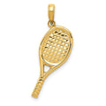 14K 3-D Racquetball Pendant, 26 x 16 mm